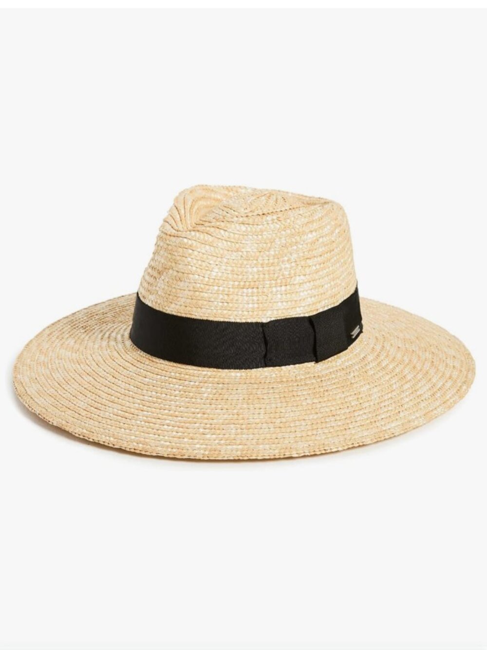 Brixton Johanna Straw Sun Black Bow Hat Band Beach Resort Boho Cottage Vacation